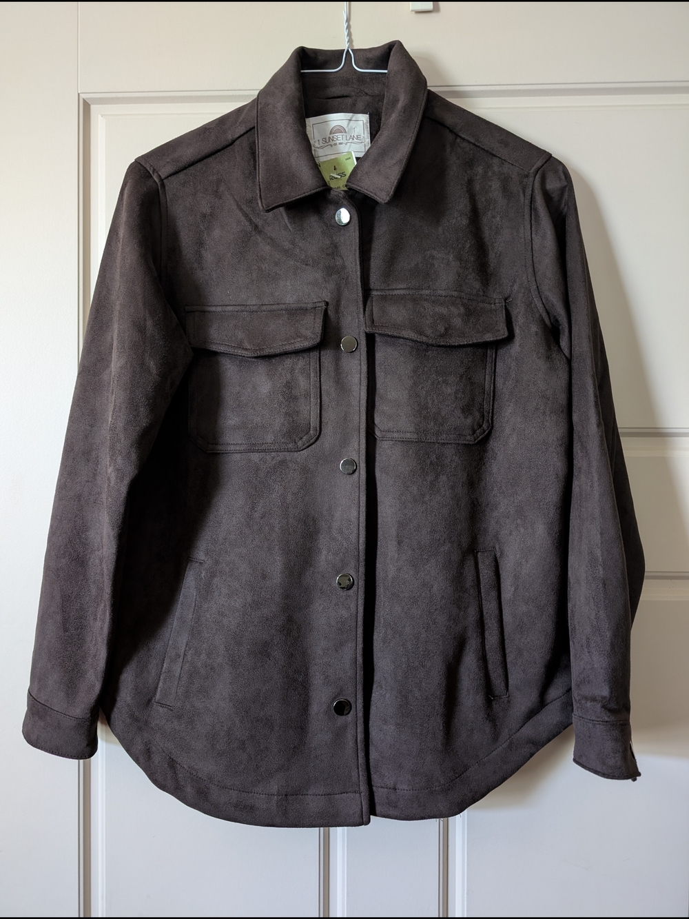 Suede Overshirt Jacket - Chocolate Brown
